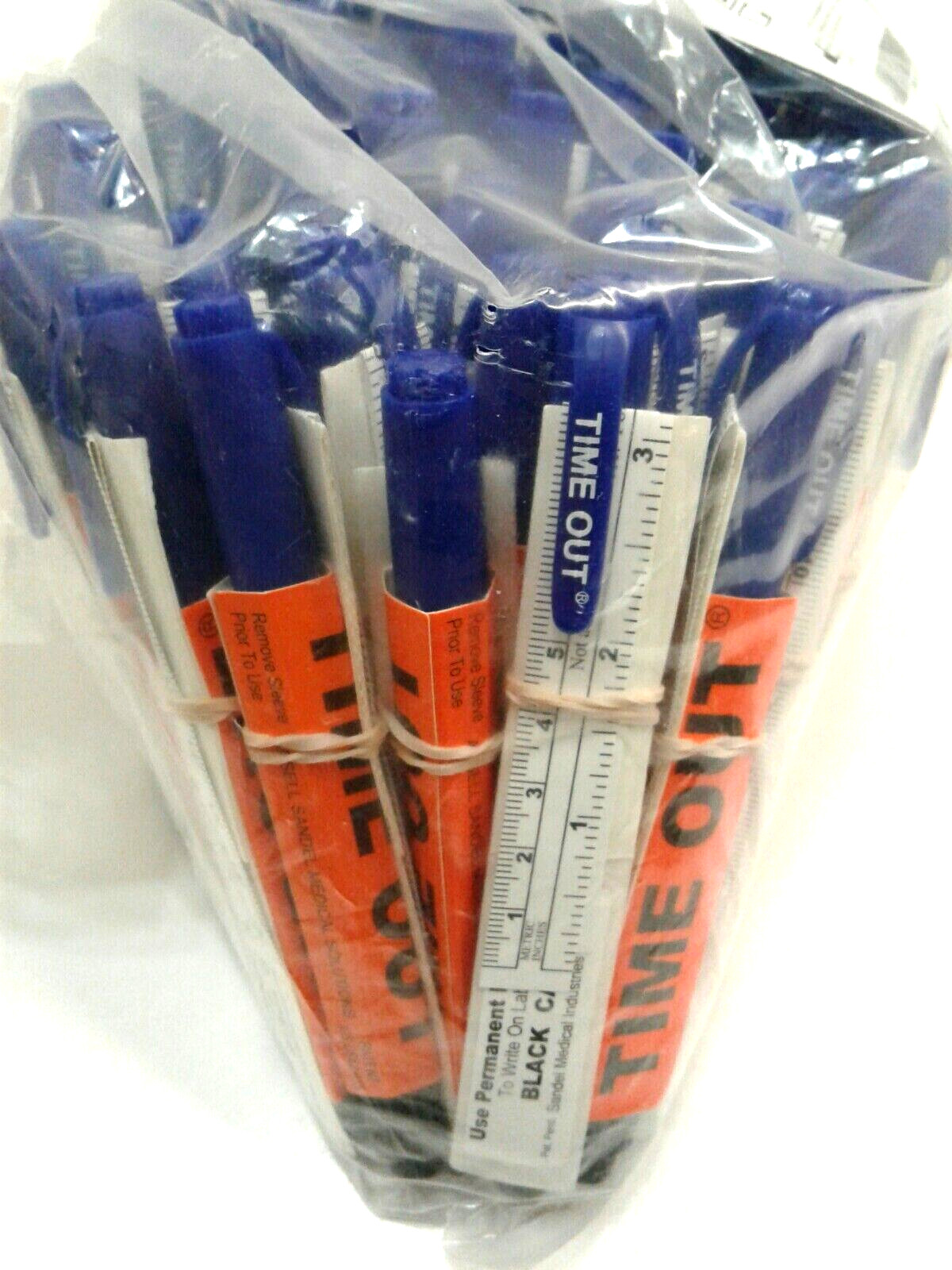Sandel 1031-LRNS Time Out 2-In-1 Marker W/Time Out Sleeve Labels & Ruler 100 Pcs