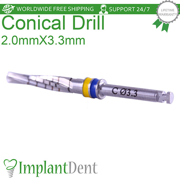 Dental Conical Drills 16mm External Irrigated 2.0×3.3mm Stainless Steel Tool