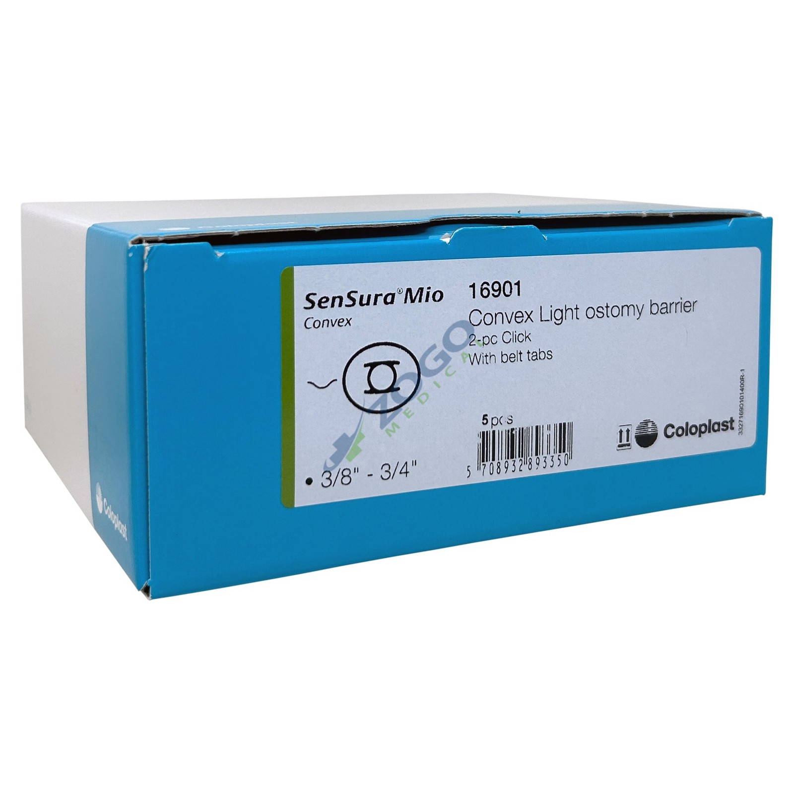Coloplast 16901 SenSura Mio Click Convex Light Barrier 10-20 mm Cut to Fit 5/BX