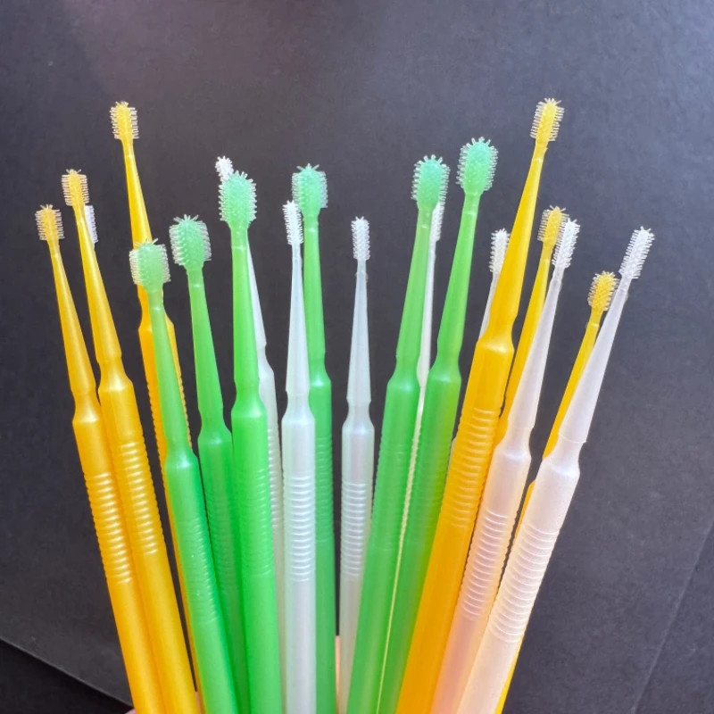 100pcs Dental Silicone Micro Applicators Brushes Fiber-Free Microbrush Dispenser