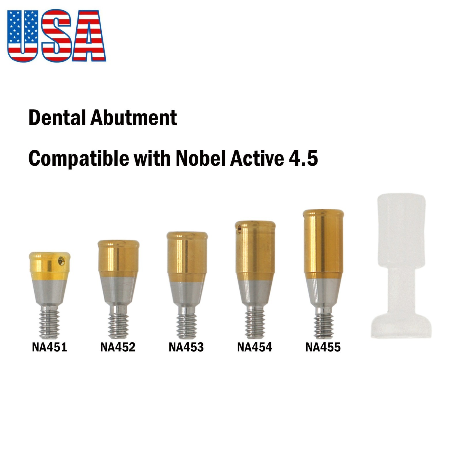 US Dental Attachment Abutment Male Cap for NOBEL Biocare Nobel Active Conical RP