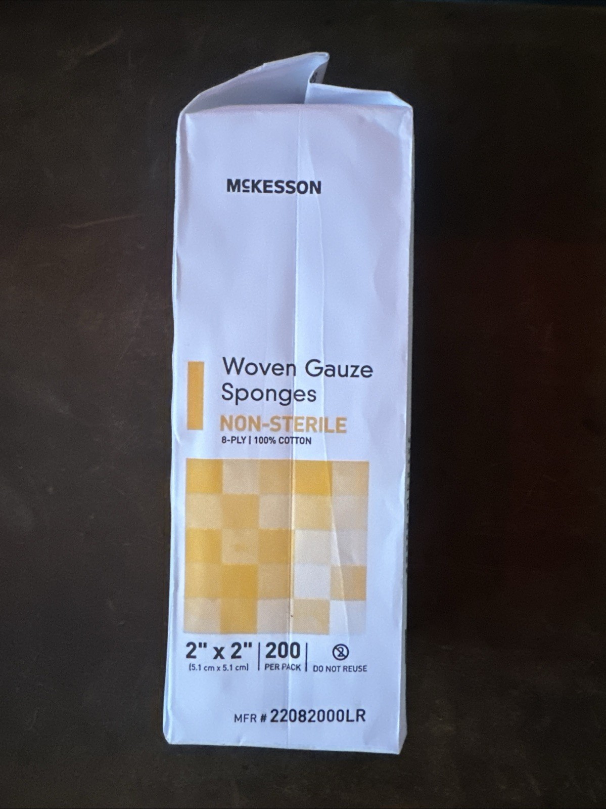 2″ x 2″ Cotton Gauze Sponges Woven 8-ply Pads Non-Sterile Bandages 200 Per Pack