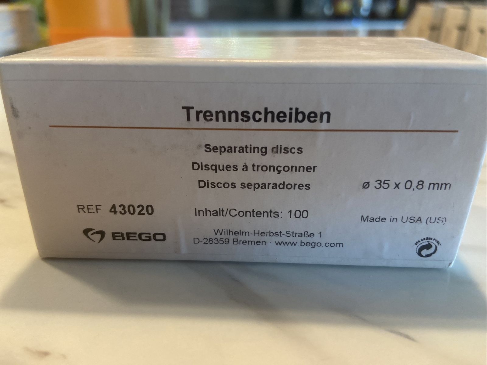 BEGO Separating discs Ø 35 × 0.8 mm; 10,000-20,000 RPM; 100 pcs