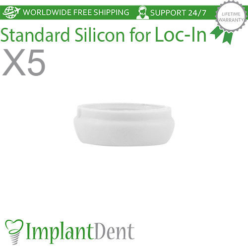5pcs Standard Silicones Cap Insert For Loc In Abutment Attachment Dental