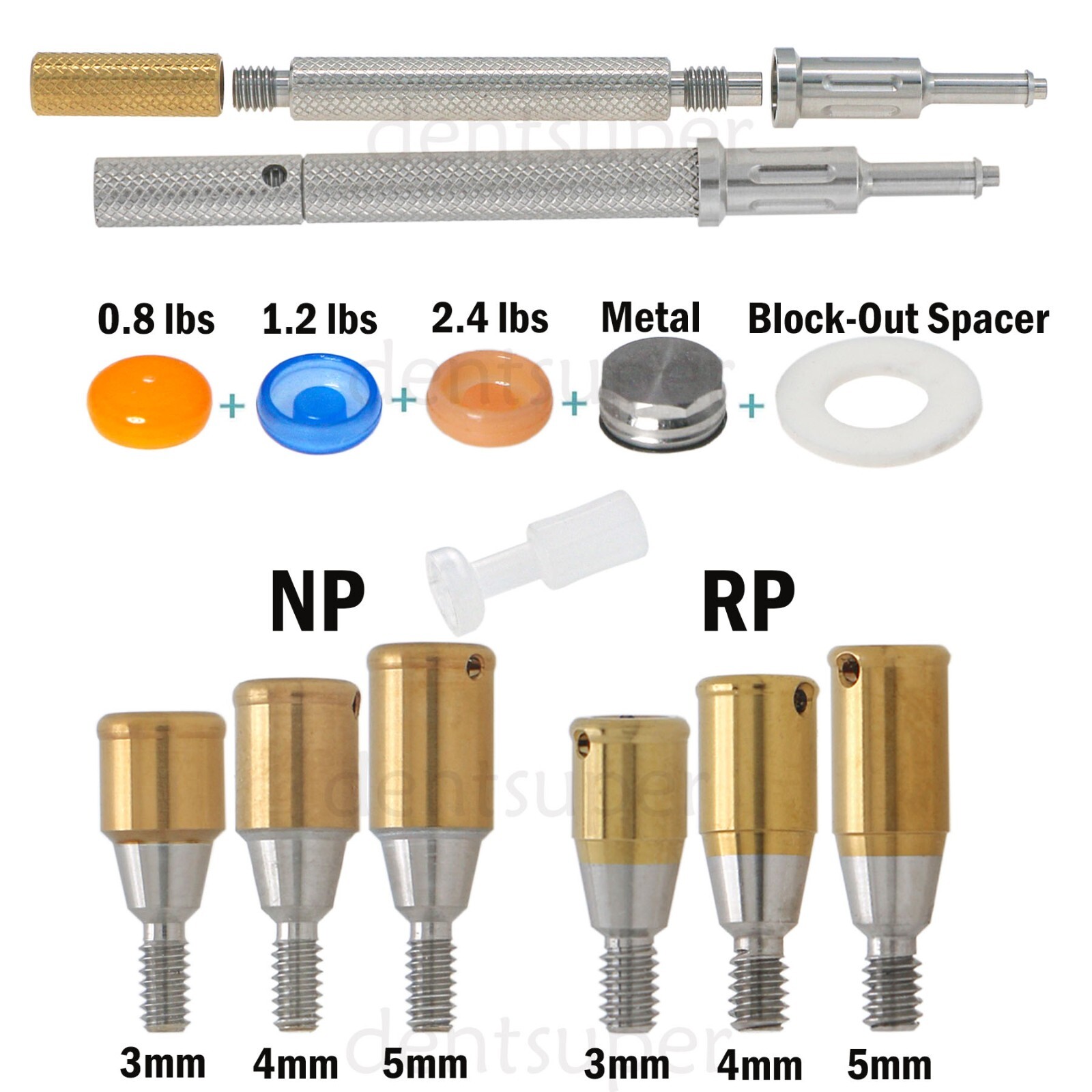 Dental Removable NP/RP Conical Attachment Male Cap Core Tool for Nobel Implants