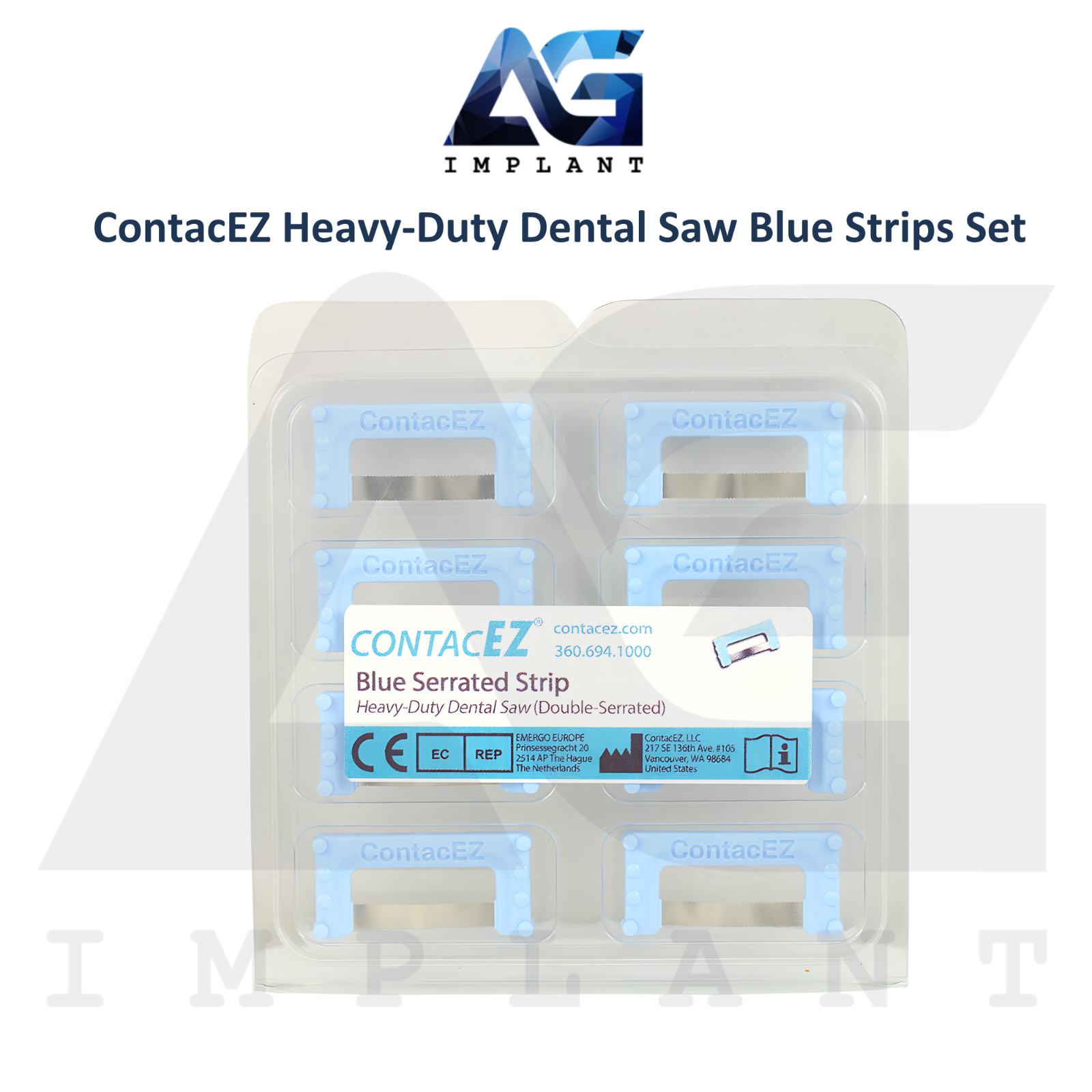 ContacEZ Heavy Duty Dental Saw Blue Strips Restorative System 8pcs Single-handed