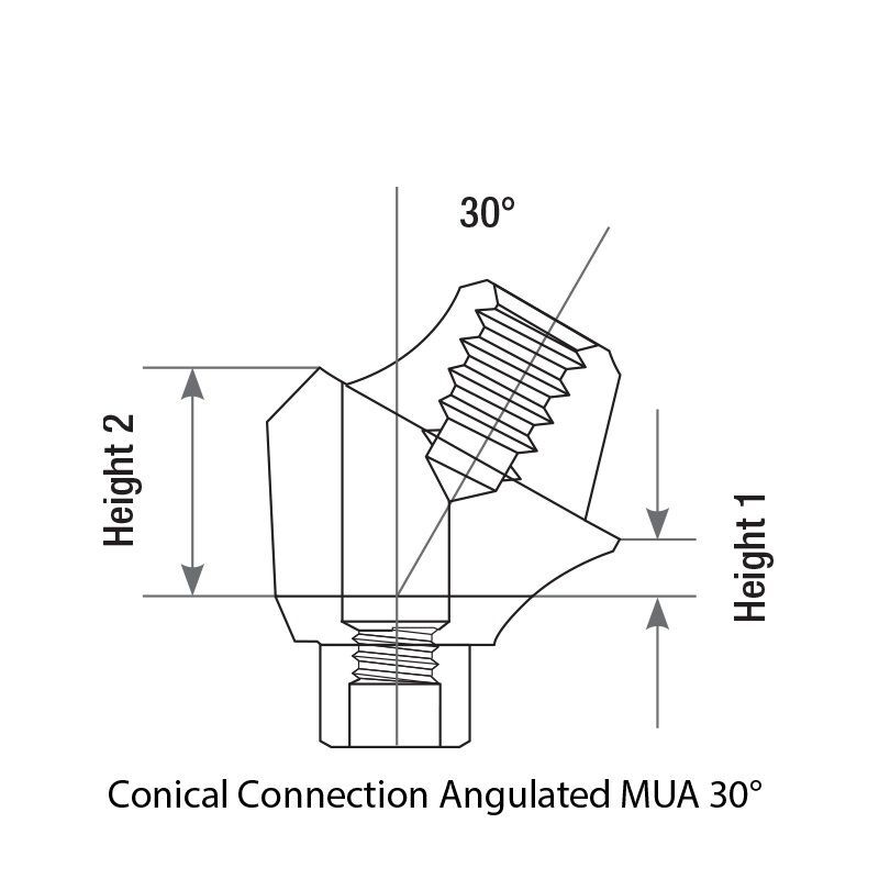 Prosthetic Kit DSI Conical Angulated 30° Adapter Head Multi-Unit 1.6m NP Ø3.5mm