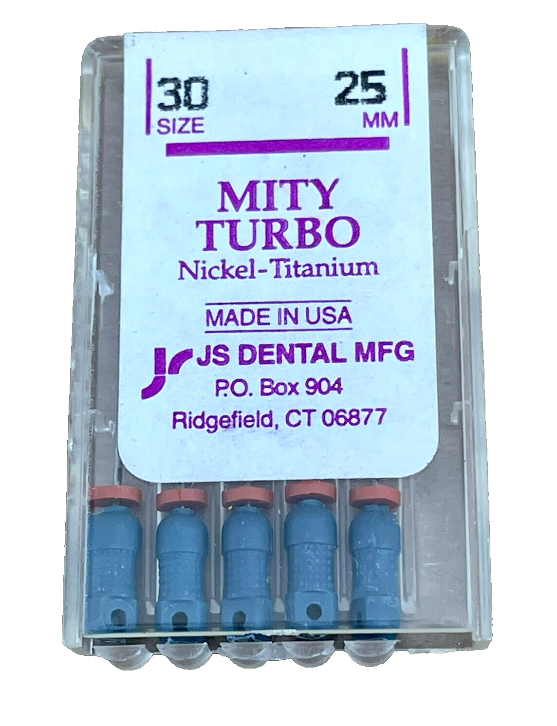 Js Dental MFG Mity Turbo Nickel-Titanium Size 30- 25mm, Made in USA