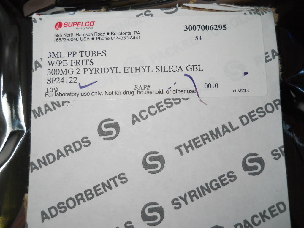 (17) Supelco 3mL PP Tubes w/ PE Frits & 300mg 2-Pyridyl Ethyl Silica Gel