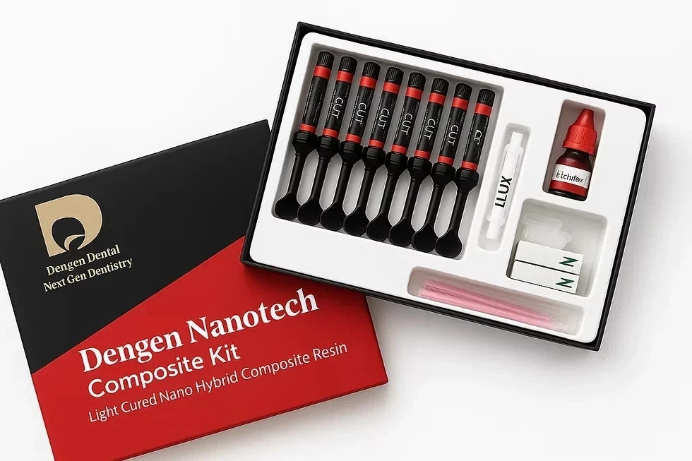 Dengen Dental NANOTECH Zirconia Visible Light Cure 7 Composite Kit Bond Etchant