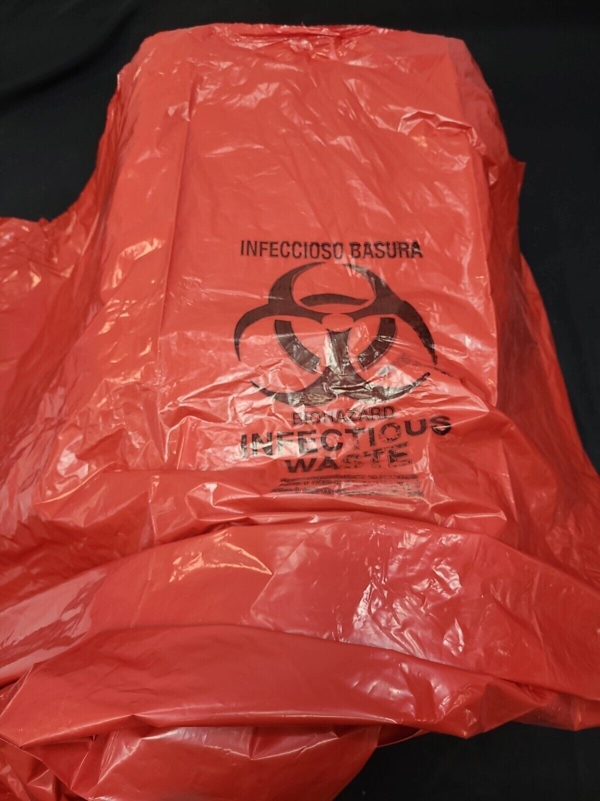 RED HAZARDOUS WASTE BAGS 40-45 Gal- 60CT Roll (PXR46) 40×46 1.7 MIL EXP 5/2061