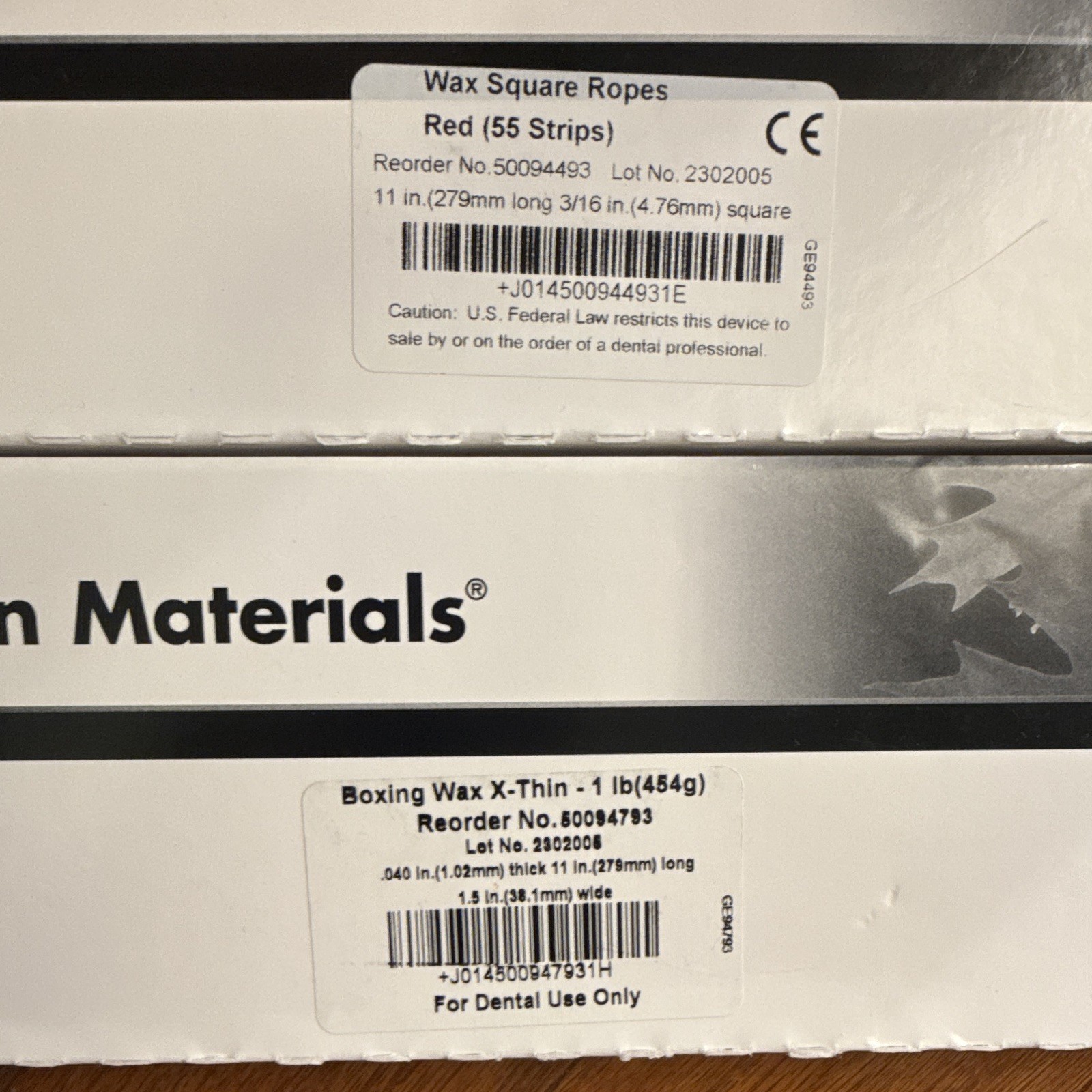 Kulzer Modern Materials Dental Wax Square Ropes Red 55 Strips MPN 50094493