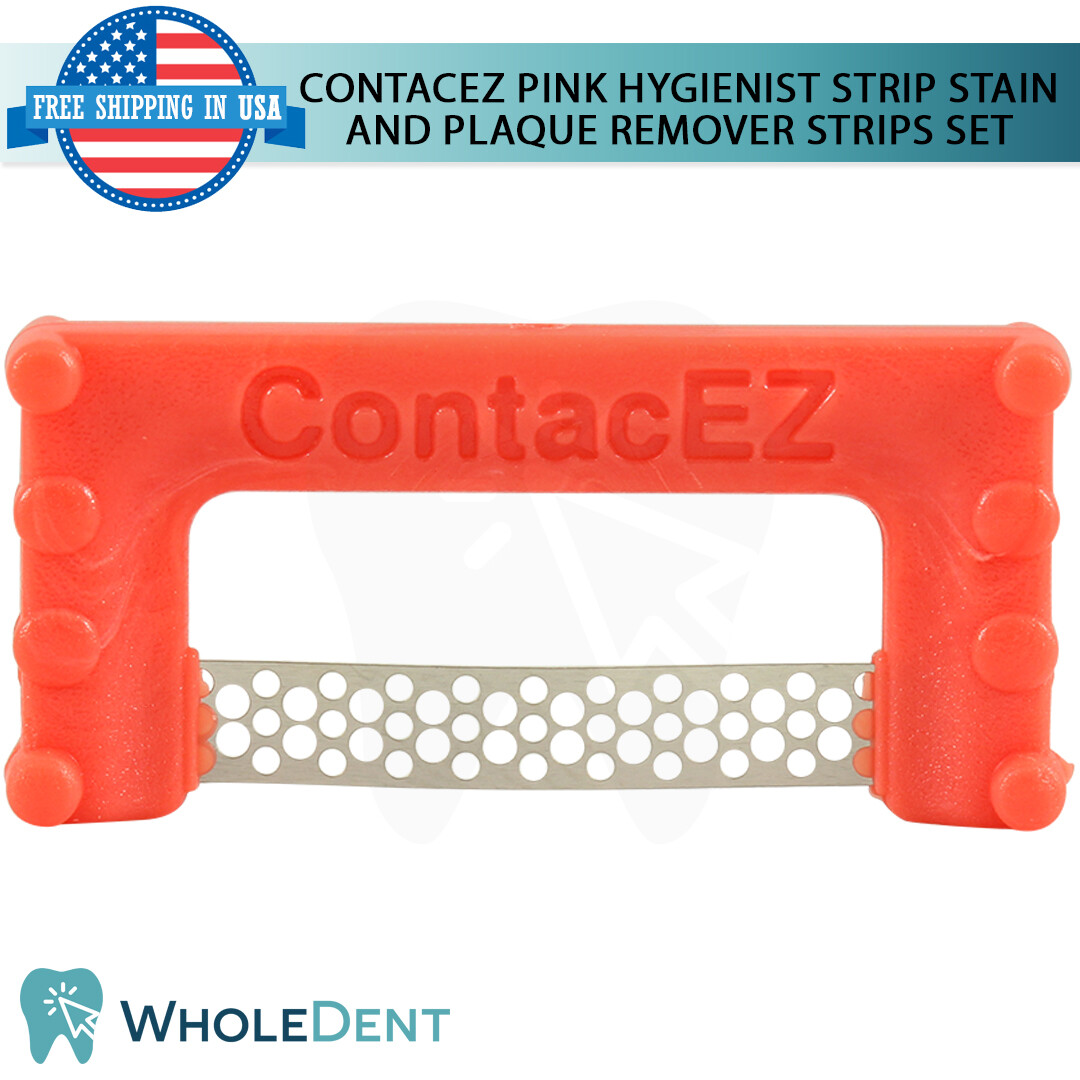 ContacEZ Pink Hygienist Strip Stain And Plaque Remover 8 Strips Dental Proximal