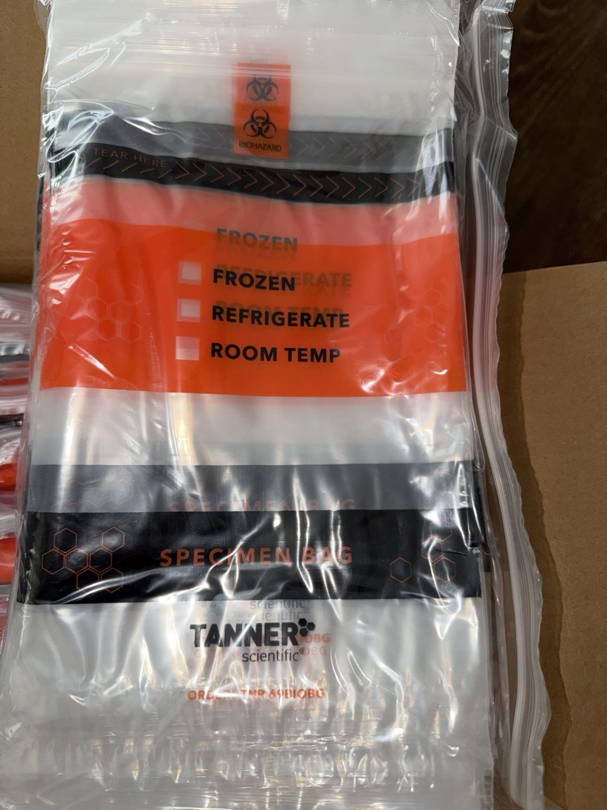 Bag, Biohazard Specimen Transport, 6″x9.25″, Ziplock , CASE of 1000 bags. Tanner