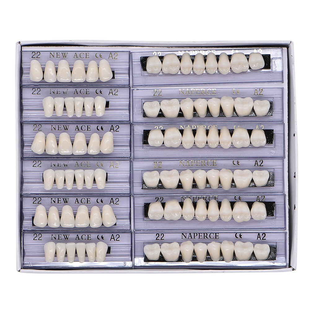 1/3/5Box 22#A2 Dental Acrylic Resin Denture Full Set Teeth Upper Lower Shade US