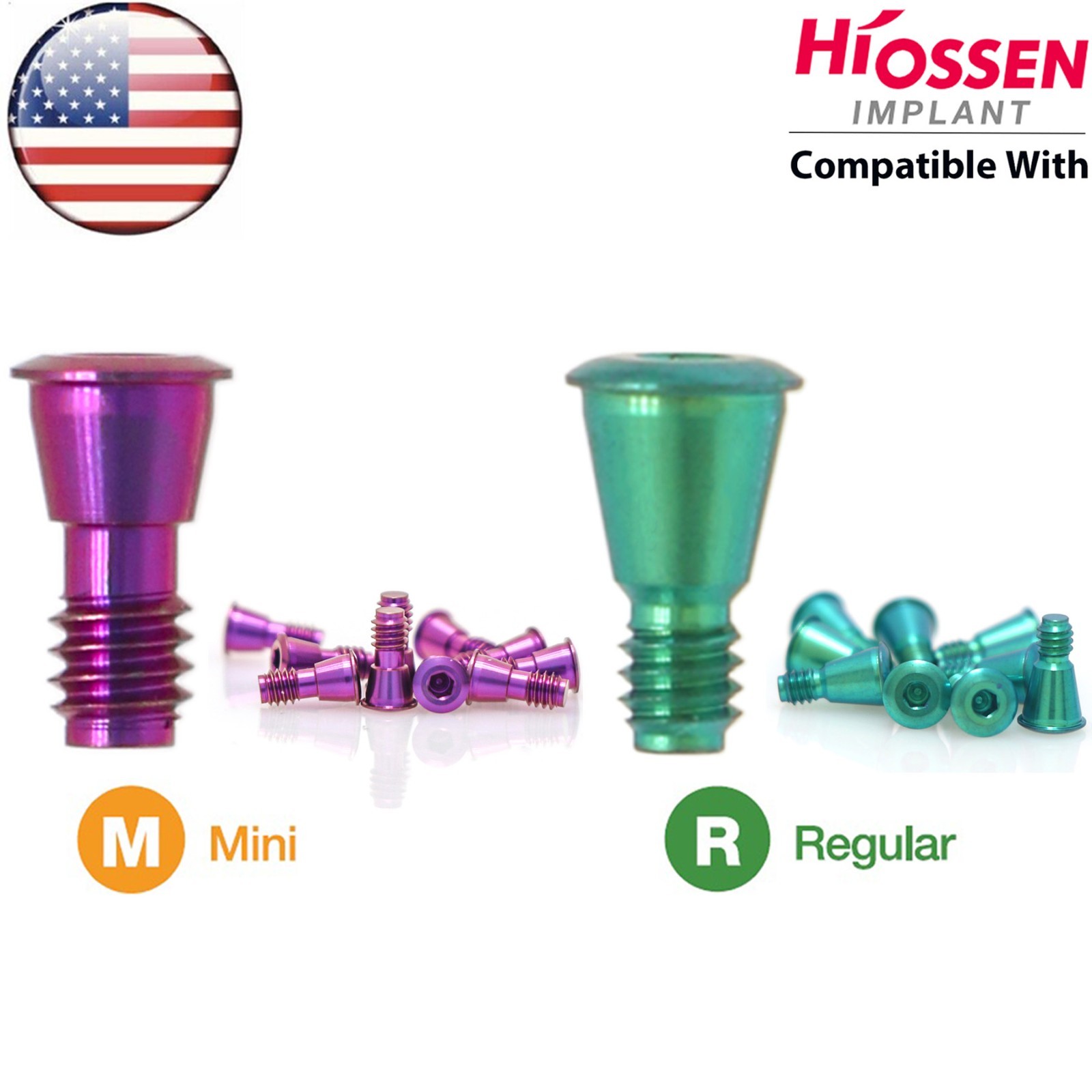 US Dental Healing Cap Abutments Fits Hiossen Osstem Mini/Regular Platorm