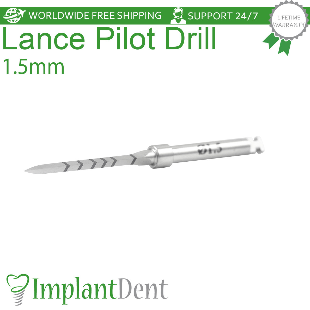 2x Dental Marking Lance Pilot Drill 1.2mm+1.5mm Stainless Steel Dentistry Tool