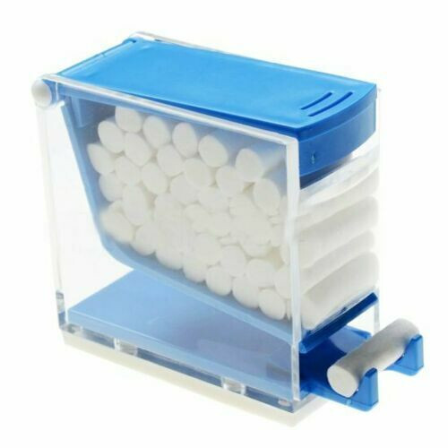 Dental Othodontic Cotton Batting Roll Dispenser Holder Blue Case Press Storage