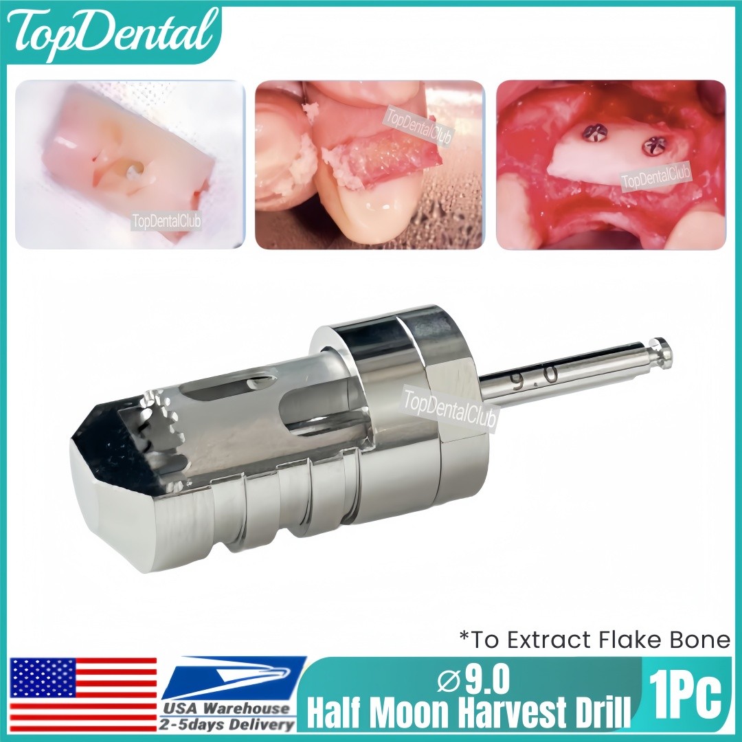 USA ⌀9.0 Dental SLT Half Moon Harvest Drill Semilunar Technique Bone Collector