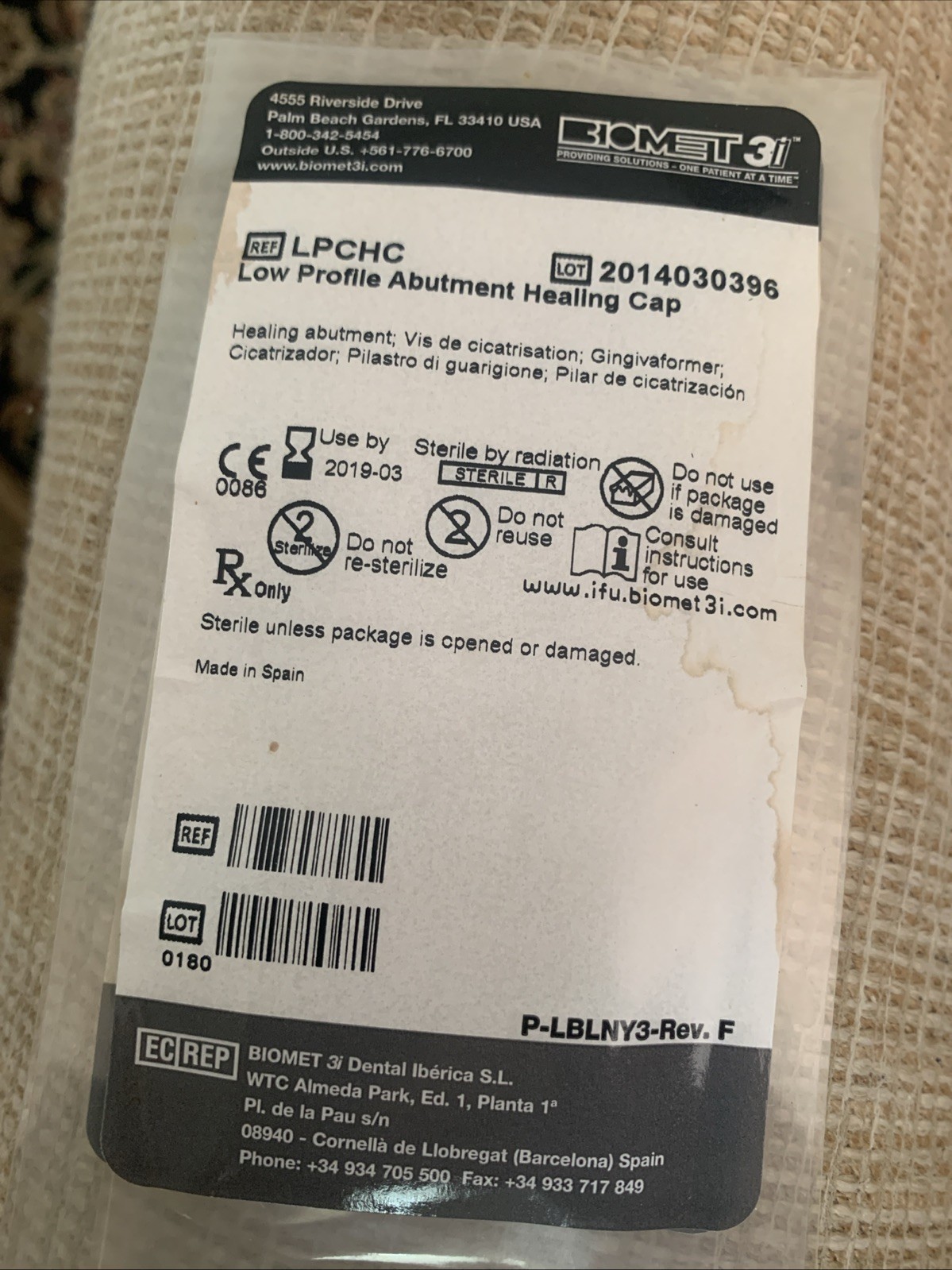 BIOMET 3i LPCHC Low Profile Abutment Healing Cap NEW SEALED