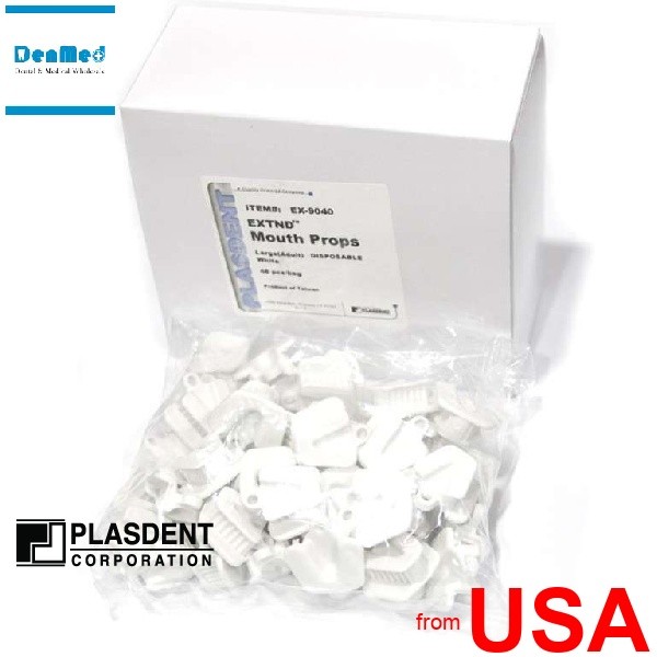 PLASDENT Disposable Mouth Props Large (Adult) WHITE 48/Bag. #EX-9040 423647