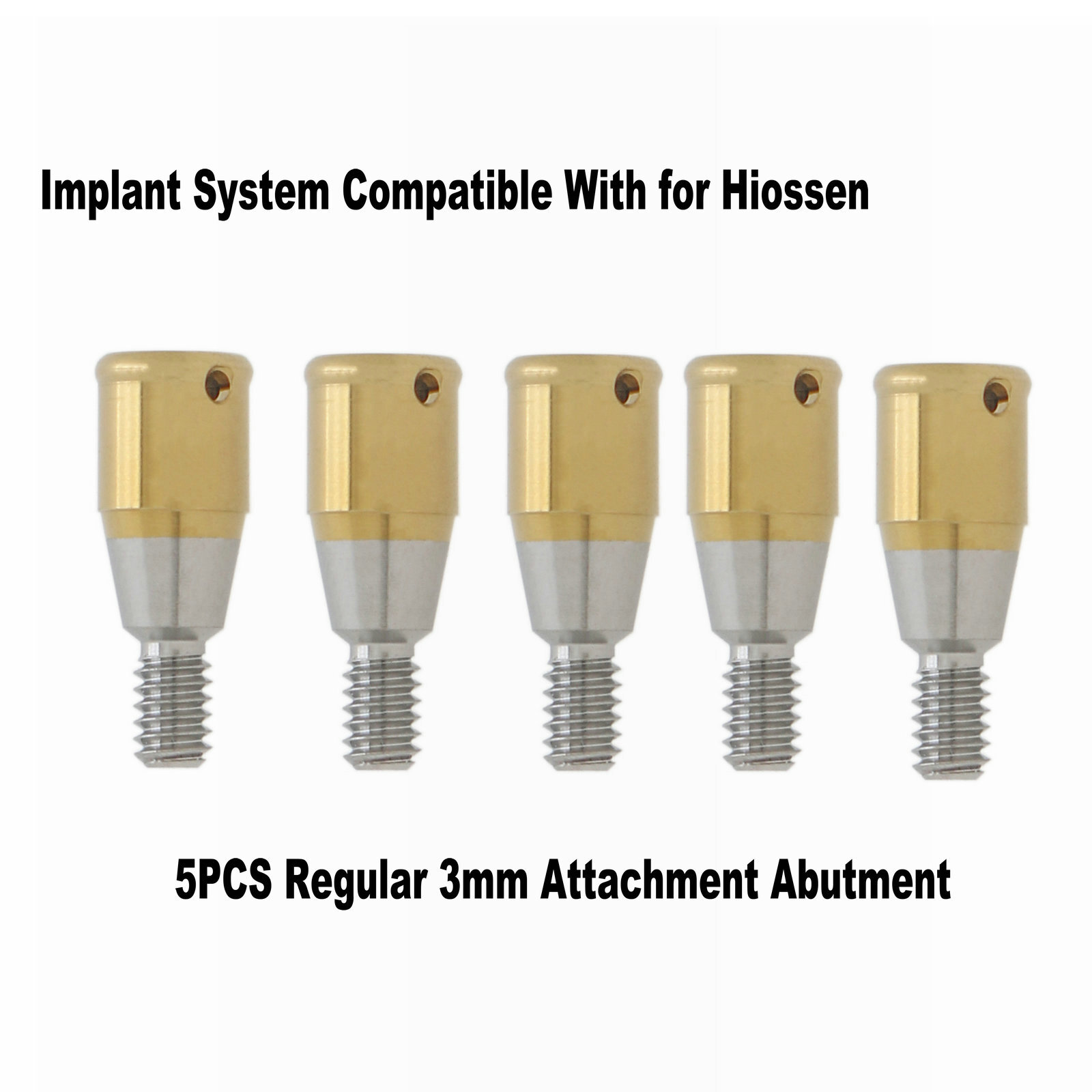 5PCS Dental Regular Fit Connection Attachment Abutments for Hiossen 3/4/5mm