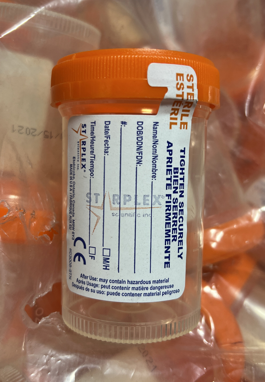 Starplex Scientific LeakBuster Specimen Containers Sterile 90 ML 3 OZ Box Of 400