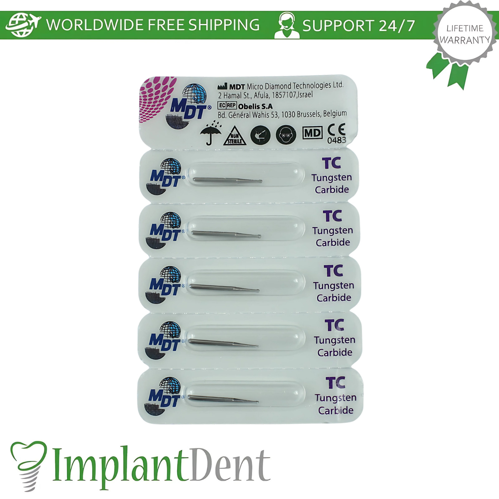 MDT Dental Round FG Carbide Burs Caries Removal Cavity Preparation Endo
