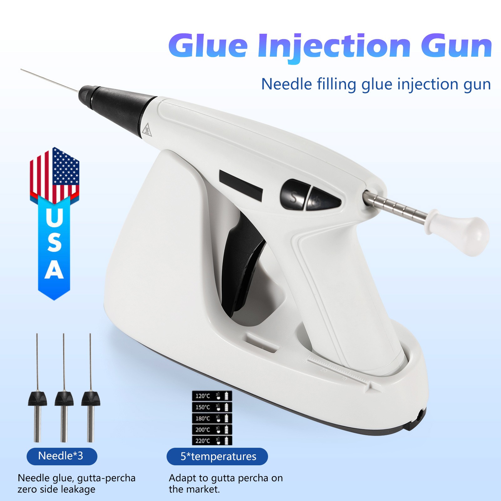 Dental Obturation System Endo Gun Heated Pen Percha Gutta +Buchanan Hand Plugger