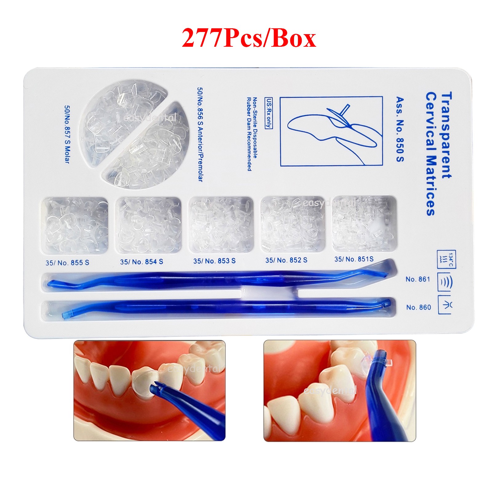 Dental Transparent Cervical Matrices Composite Gingival Retractor Clear Matrix.
