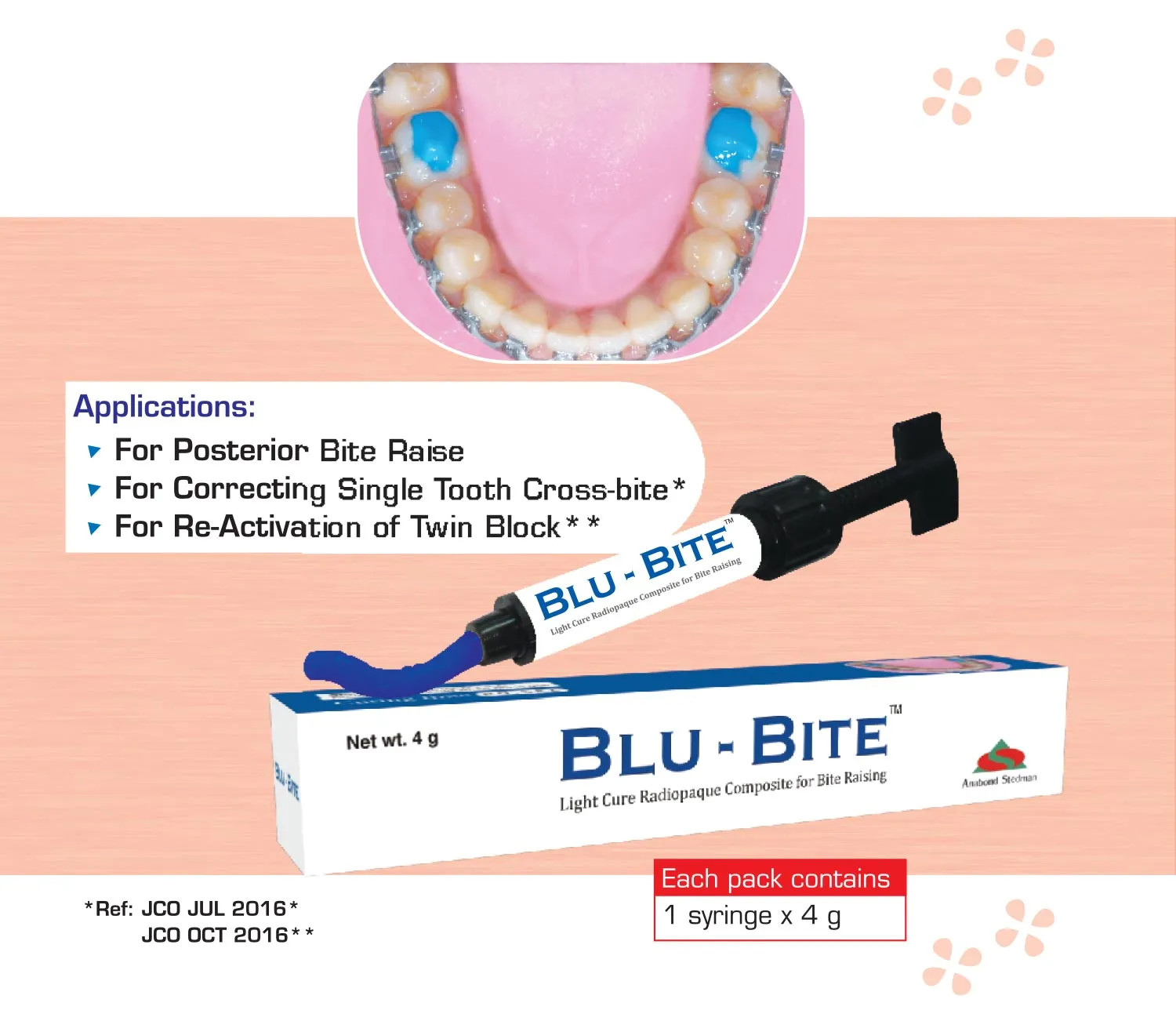 Dental Anabond Blu-Bite Light Cure Radiopaque Composite 1 x 4gm (Free Ship)