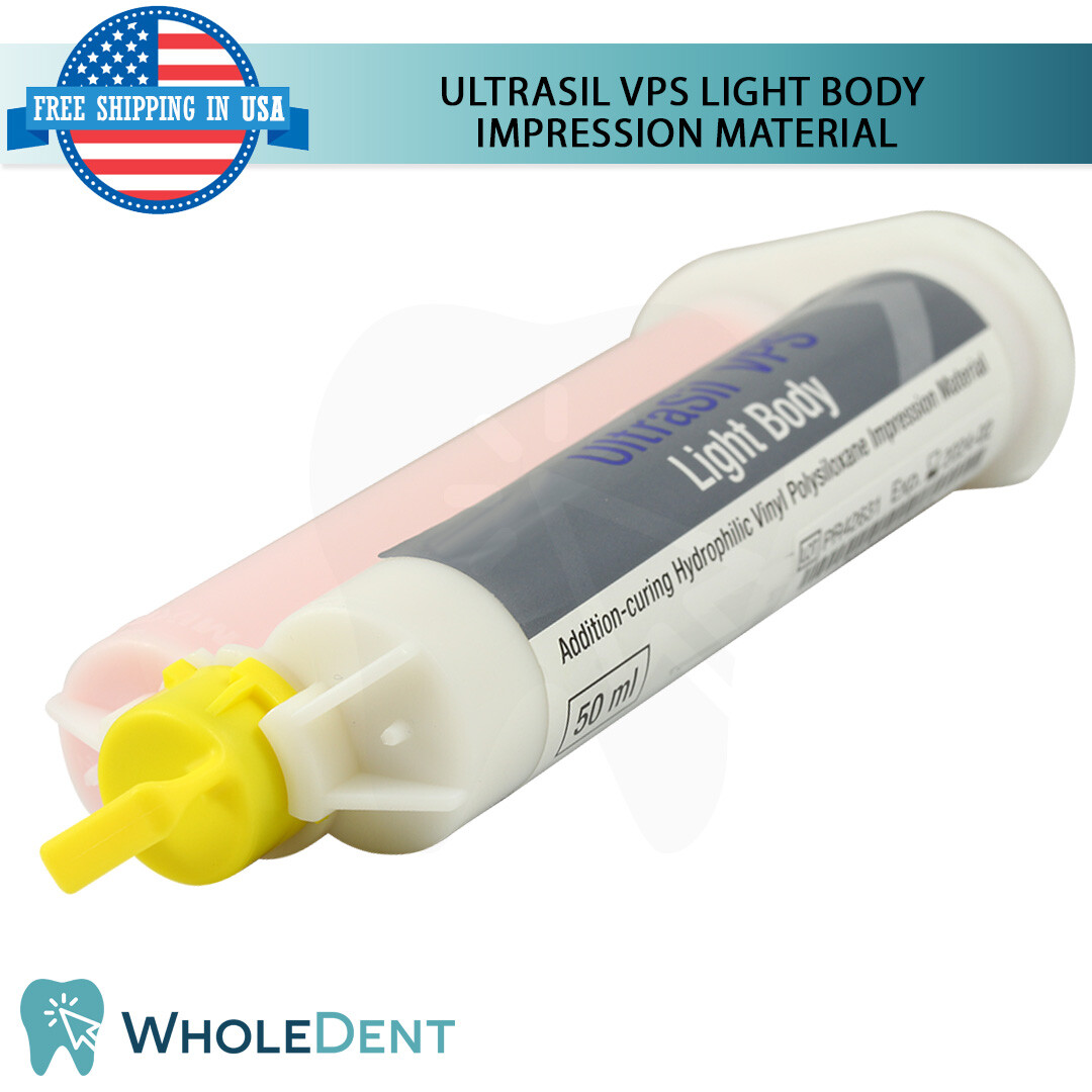 UltraSil VPS Light Body Dental Impression Material Hydrophilic 2 Cartridges 50ml