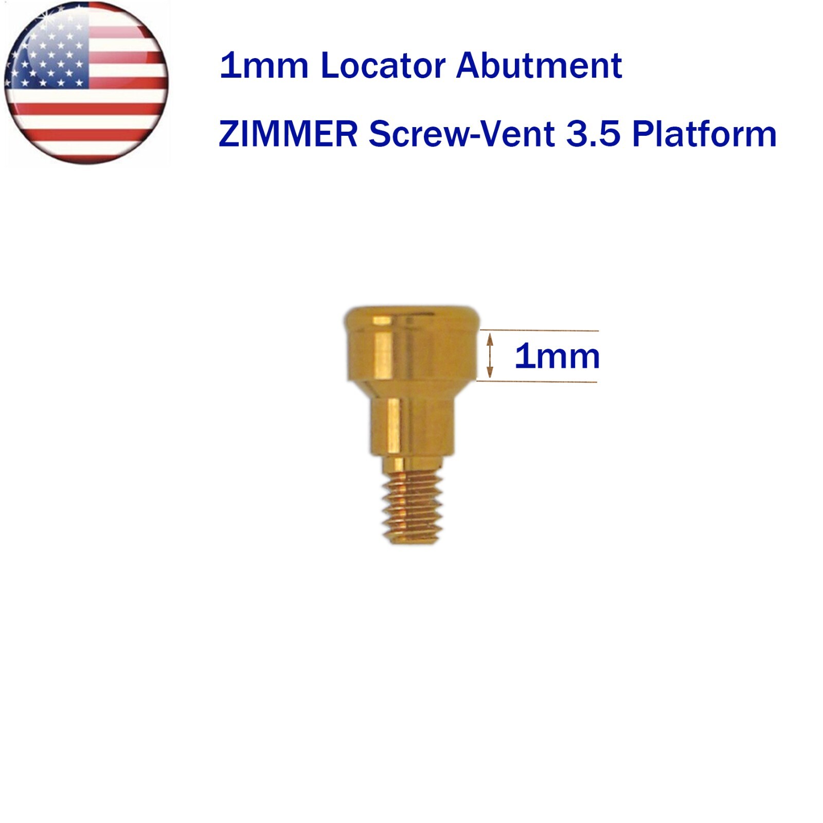 US Dental Locat0r Attachment Abutment Male Caps Kits Fit Nobel/Hiossen/Zimmer