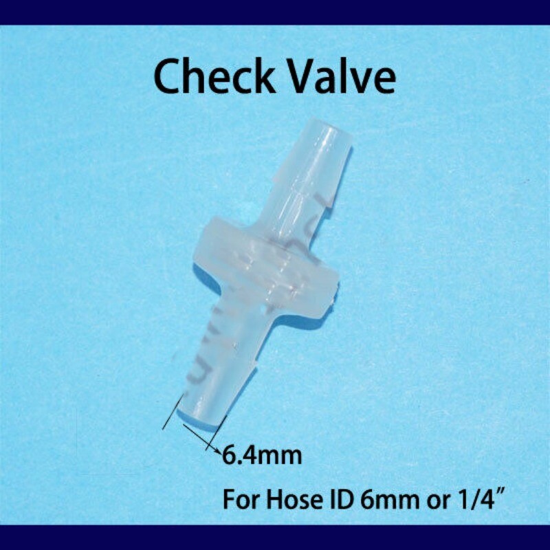1/2/3/4/5/6mm Inline Plastic Check Valve 1/16 3/32 1/8 3/16 inch in Hose Barb