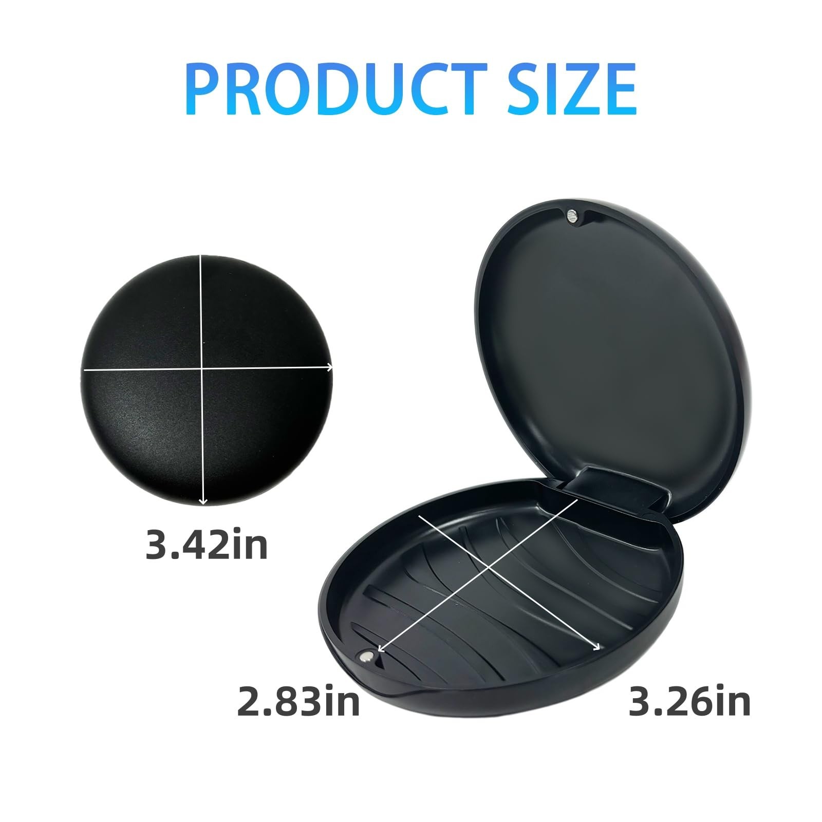 Maoerdental 2 Pack Orthodontic Retainer Case with Solid Color,Simple Black