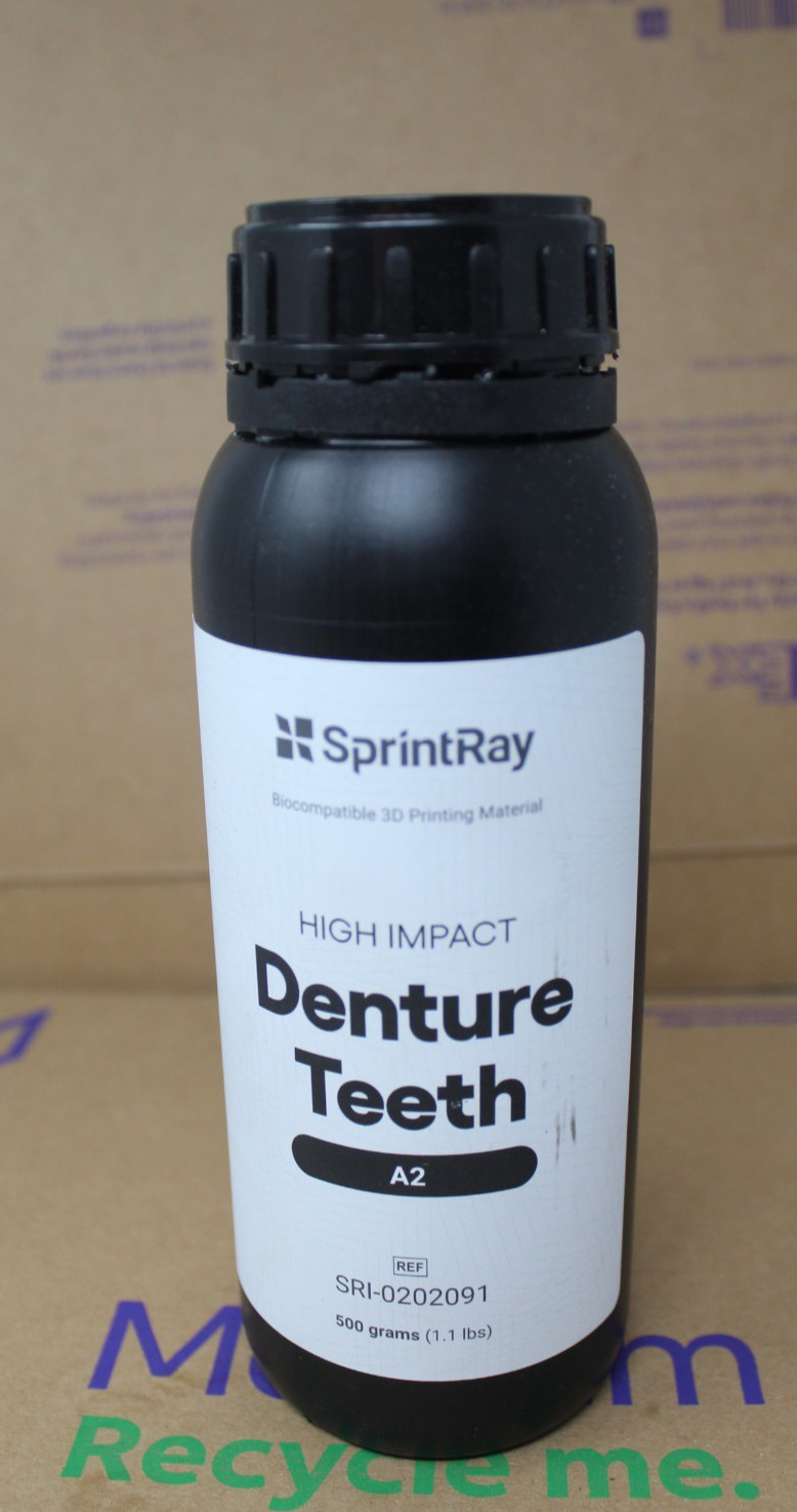 SprintRay High Impact Denture Teeth Resin A2 SRI-0202091 500 gr Exp: Dec 2024