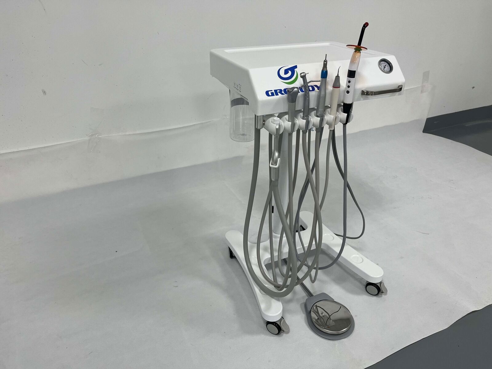 Mobile Dental Trolley Cart Unit Treatment System +Curing Light+ Scaler Handpiece