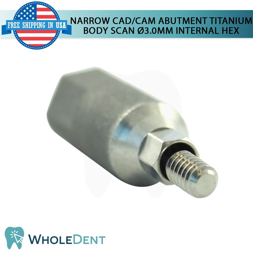Narrow PEEK Body Scan CAD/CAM Abut ment Titanium Dental Internal Hex 2.0mm