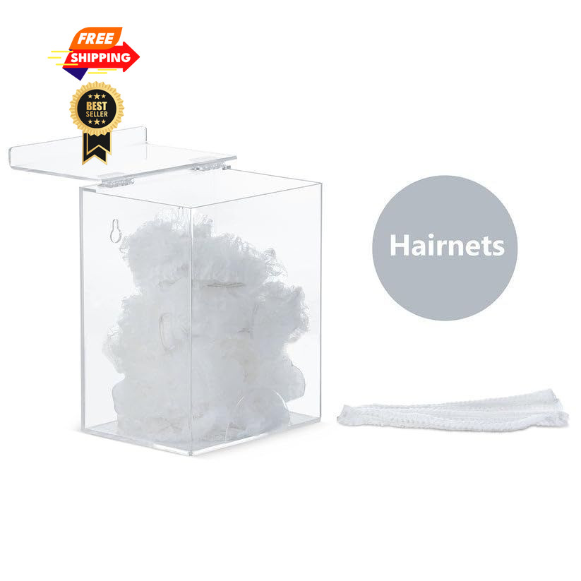 Inevibe Hairnet Dispenser and Glove Holder, Universal Acrylic Storage Clear