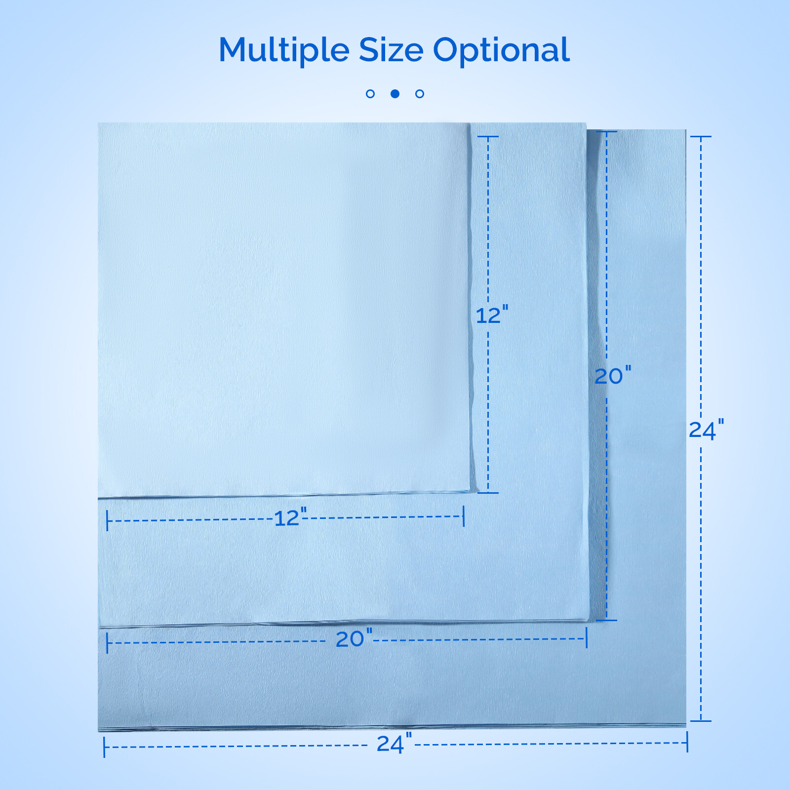 100pcs Autoclave Sterilization Wrap Sheets (csr) Crepe Paper 24″x24″ Blue
