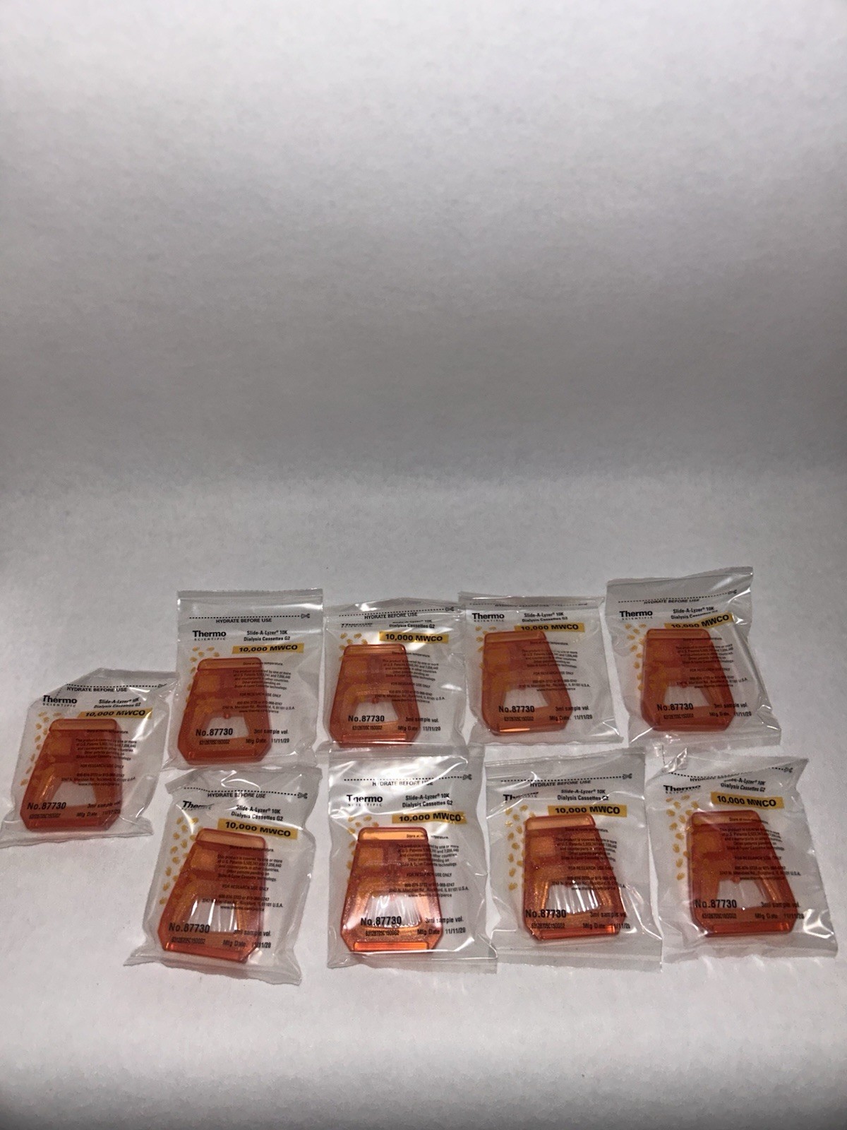 Thermo Scientific 87730 Slide-A-Lyzer Dialysis Cassette G2 10K 3ml (Lot Of 9)