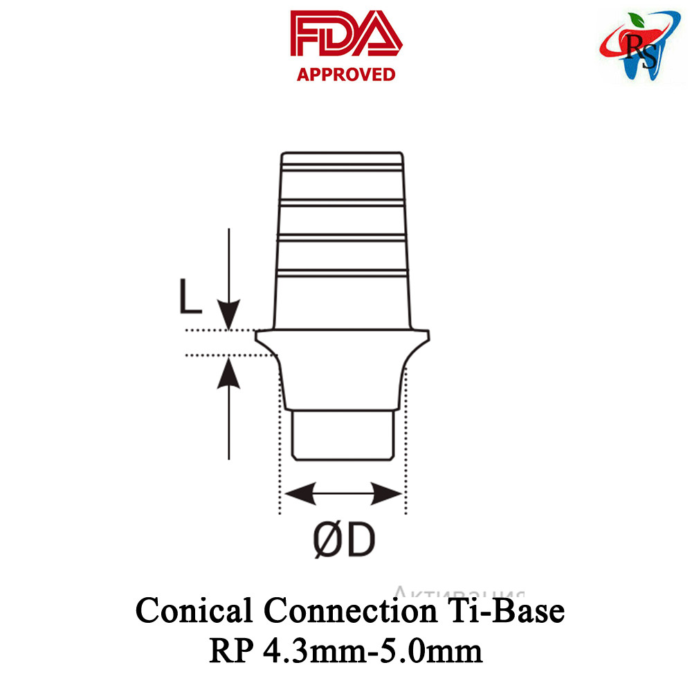 1pcs DSl Ti-Base Abutment CAD/CAM Titatium Conical Connection RP Ø4.3mm-5.0mm