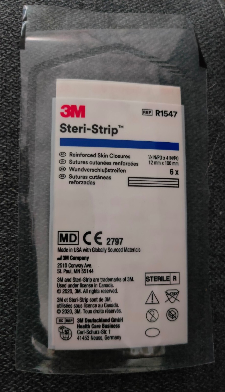 Steri-Strip Reinforced Adhesive Skin Closures – R1547 *LOT of 30 packs*