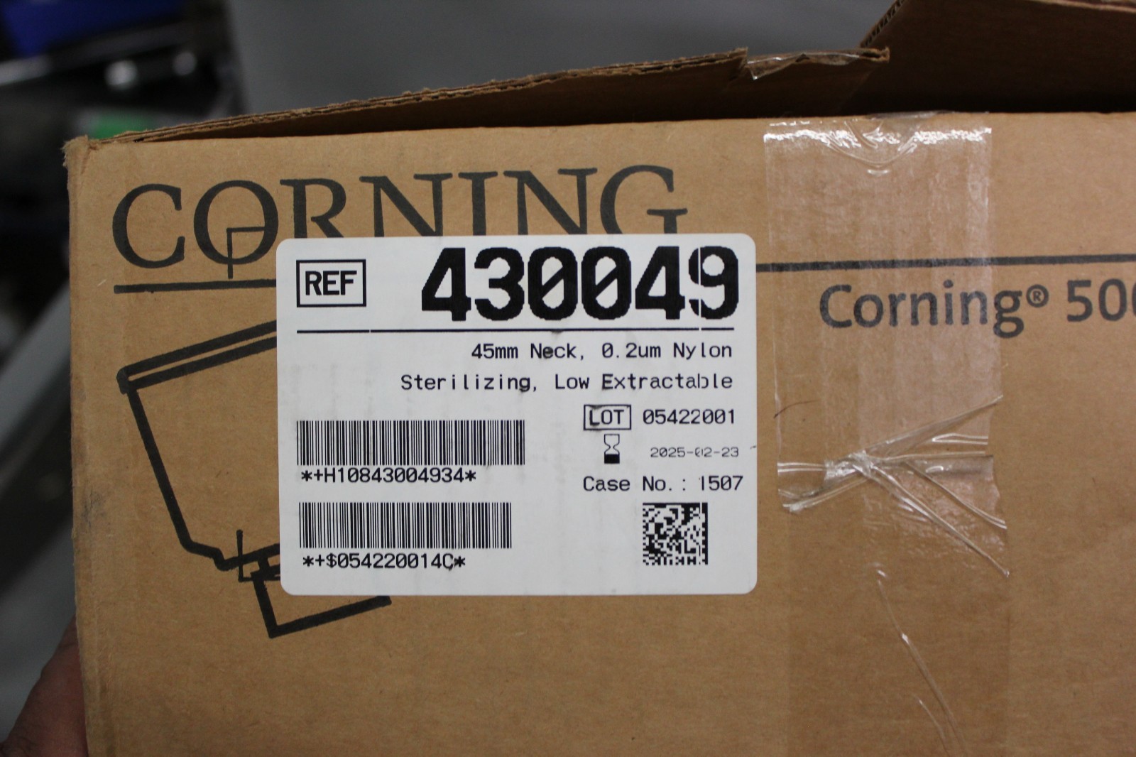 NEW CASE OF 12 CORNING 500ml POLYSTYRENE BOTTLE TOP FILTER 430049