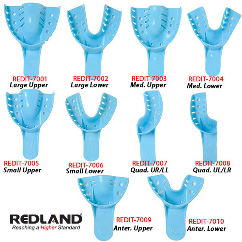 REDLAND DENTAL Impression Trays Perforated 12 Pieces/Bag (3 Bags OR 5 Bags)