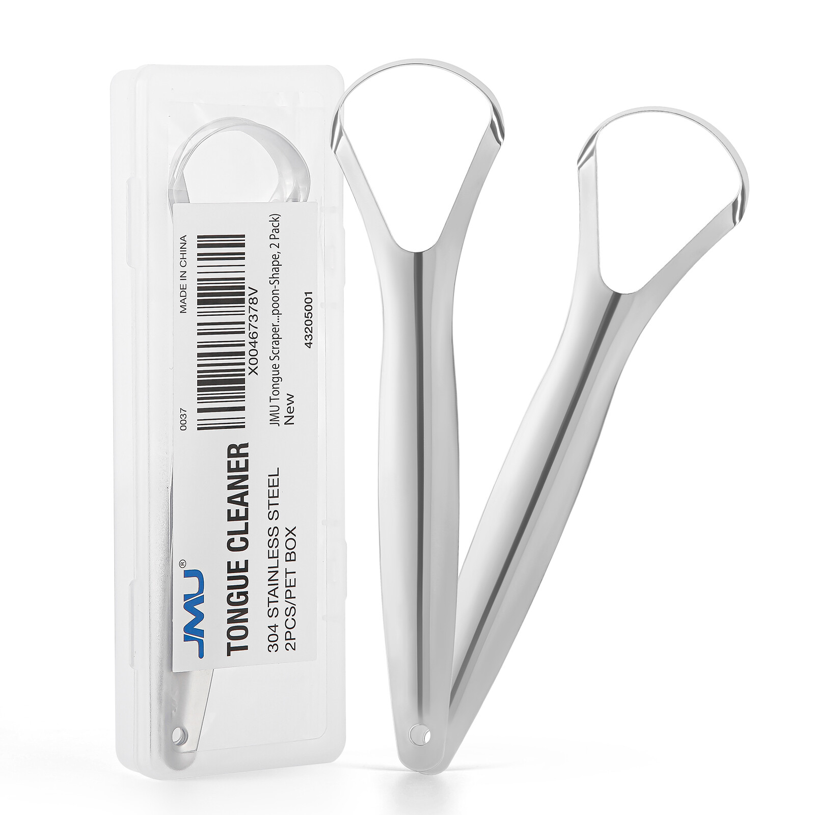 JMU Dental Tongue Scraper 304 Stainless Steel Tongue Cleaner