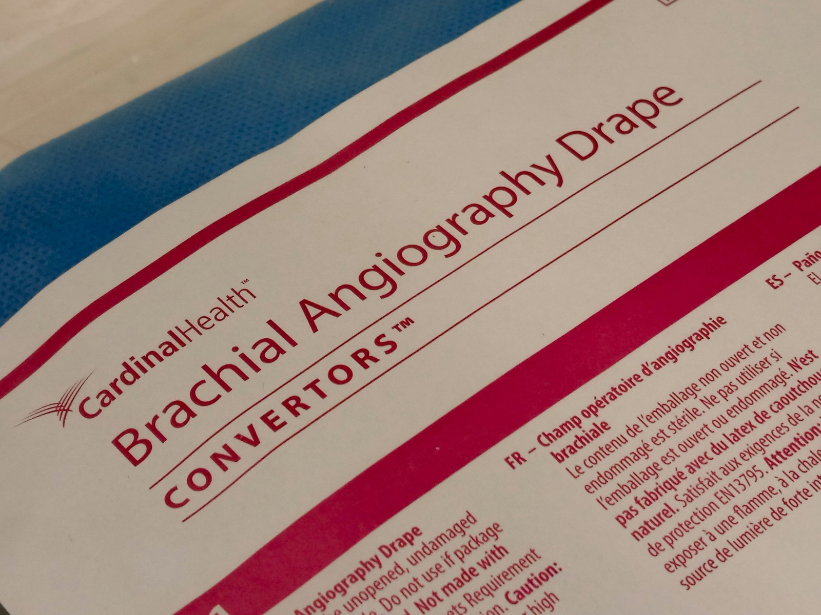 (2) Cardinal Health Convertors Brachial Angiography Drapes, Latex Free, 29458