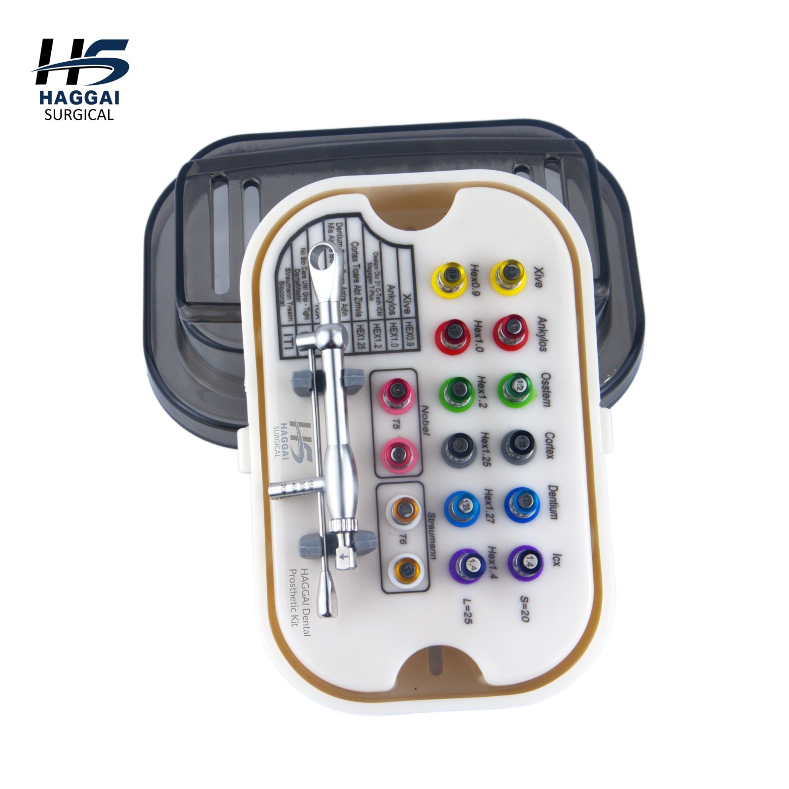 Dental Prosthetic Implantology Kit–16 Pcs Drivers, Torque Ratchet with Cassette