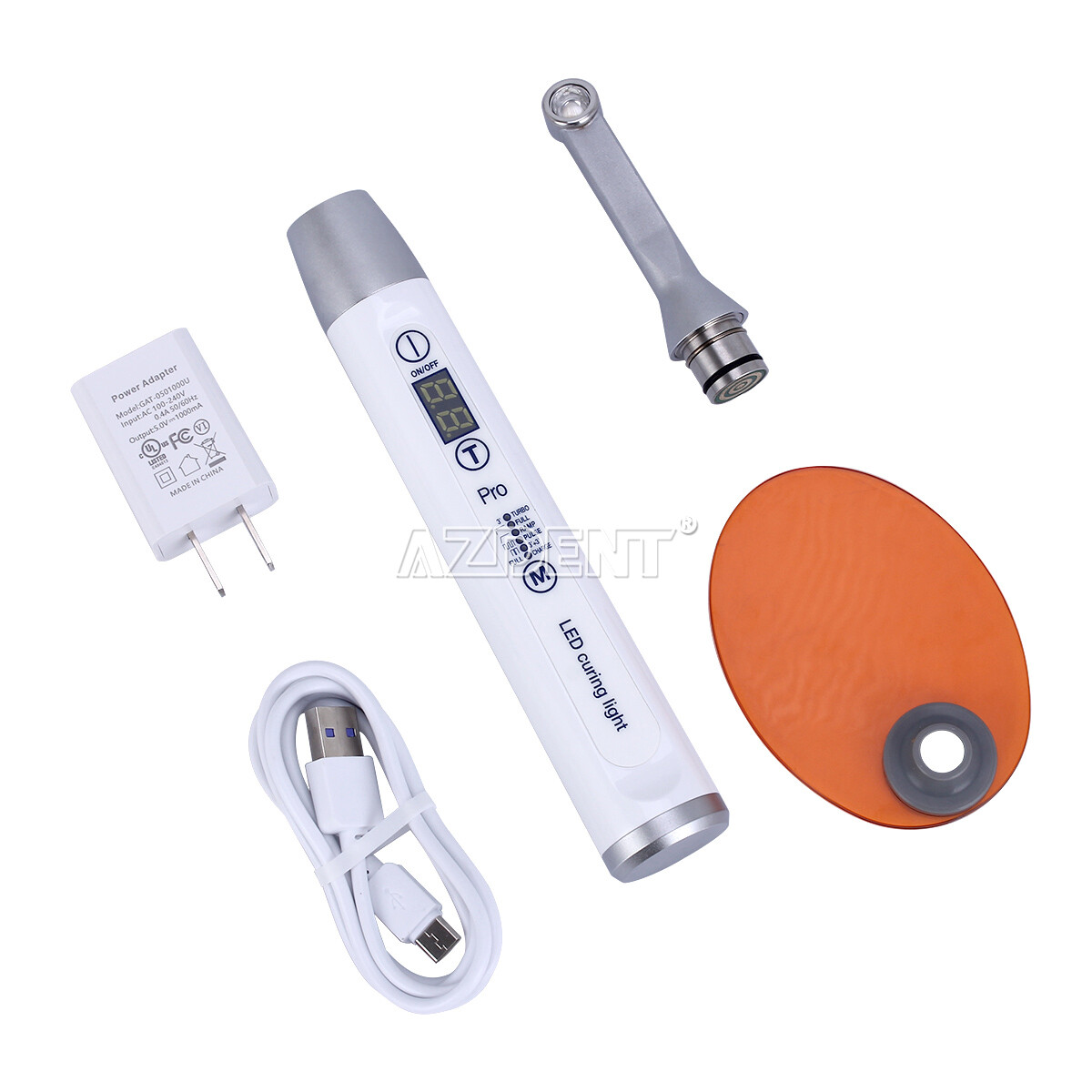 AZDENT Dental Cordless 1 Second Curing Light LED Curing Lamp 1800mw/cm²