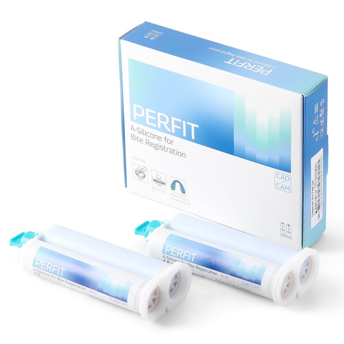AZDENT 2pcs Dental Bite Registration Material Fast Set 50ML/pcs Mixing Tips